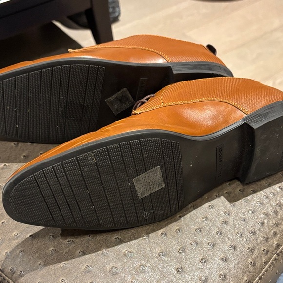 Men's Brown Vegan Leather Dress Shoes - Picture 2 of 4